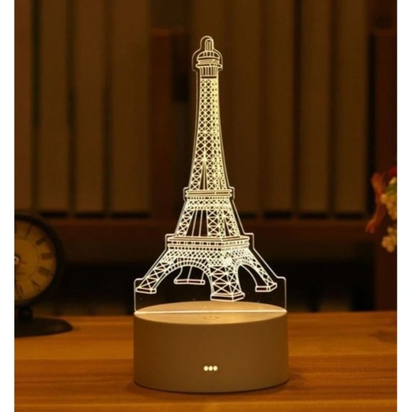 Eiffel Tower 3D Acrylic USB LED Night Light Table Lamp for Home Decoration - Picture 1 of 3